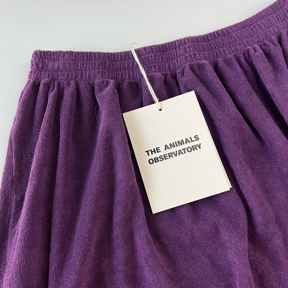 NWT The Animals Observatory Plain Terry Cloth Skirt in Purple size 10 - Picture 7 of 9